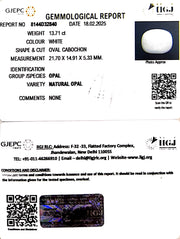 13.71/CT Natural Opal with Govt. Lab Certificate
